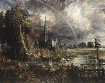Juan Constable Painting - Catedral de Salisbury desde Meadows Romántico John Constable